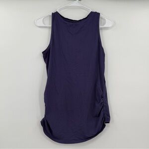 Pact purple scrunch side tank top small